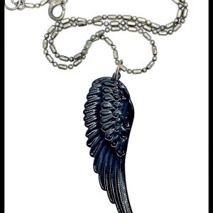 Fekete angyal szárny medálos nyaklánc