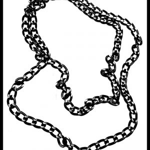 Fekete fém láncos nyaklánc