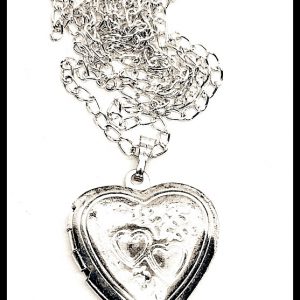 Ezüst szív szelence fényképtartó medálos nyaklánc