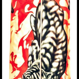 Tigris lángnyelves mintás tetoválás hatásu unisex karra húzható harisnya ujj .