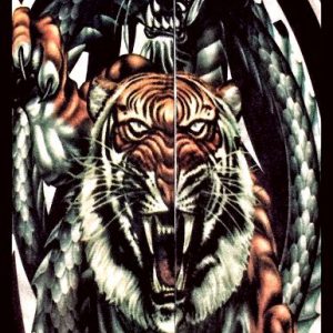Tigris sárkány nonfi mintás tetoválás hatásu unisex karra húzható harisnya ujj