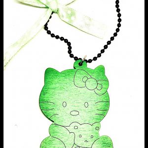 Hello Kitty zöld fa medálos nyaklánc