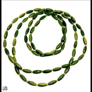 Világos zöld arany festett ovális gyöngy nyaklánc