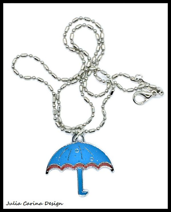 Kék esernyő medálos nyaklánc