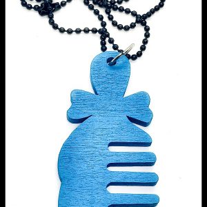 Kék fa masnis fésű nyaklánc