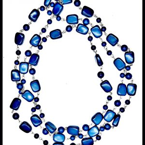 Kék szögletes gyöngy nyaklánc