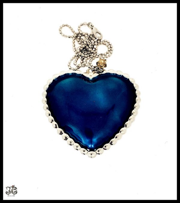 Kék ezüst szív medálos nyaklánc