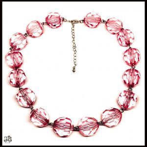 Rózsaszín kristály gyöngy nyaklánc