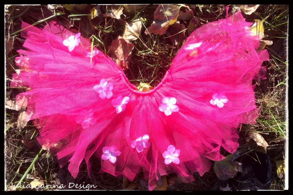 Pink virágos újszülött tüll szoknya