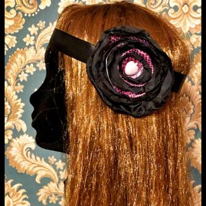 Fekete selyem rózsa fejdísz vagy nyaklánc