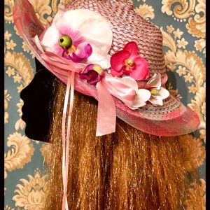 Rózsaszín orhidea virágos strand kalap