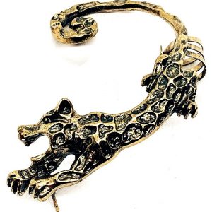 Bronz tigris fülbevaló fülgyűrű