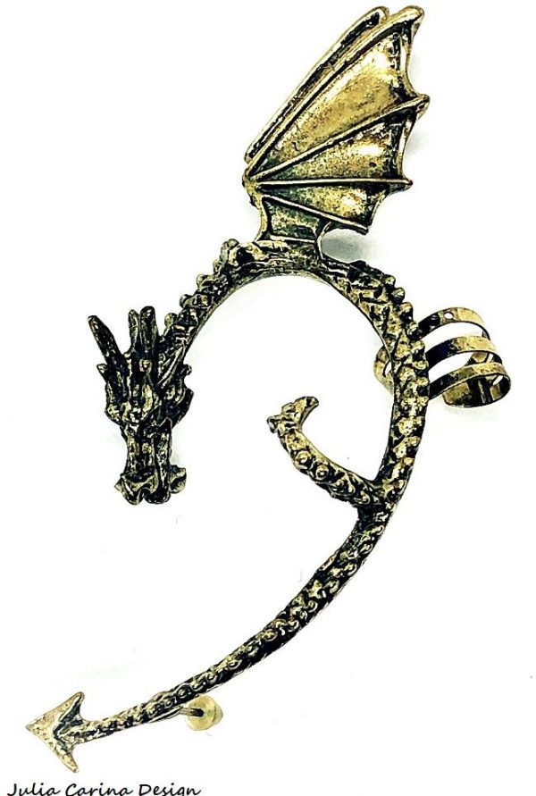 Bronz sárkány fülbevaló fülgyűrű
