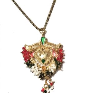 Arany indiai gyöngyös szív nyaklánc