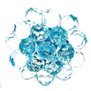 Kék kristály gyöngy virág gyűrű