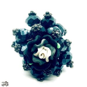 Fekete rózsa gyöngy gyűrű