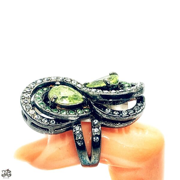 Zöld csepp kristály köves végtelen gyűrű