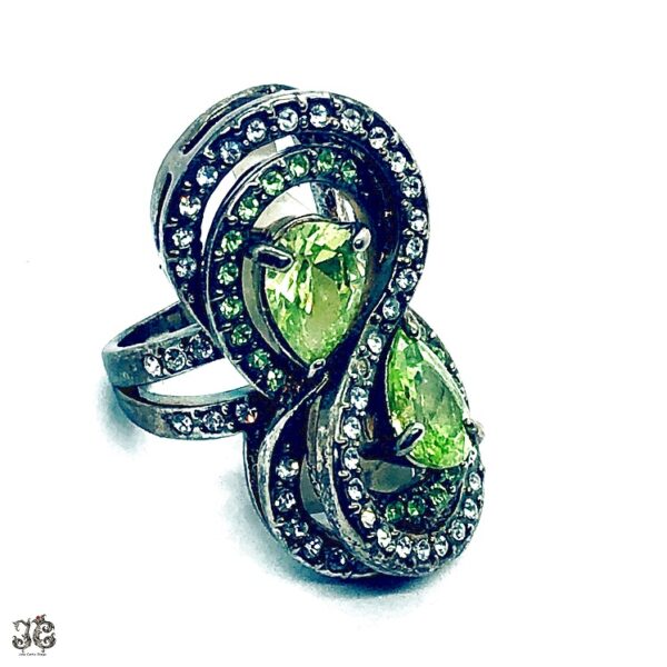 Zöld csepp kristály köves végtelen gyűrű