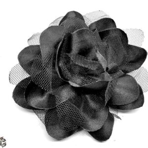 Fekete selyem necc rózsa hajgumi