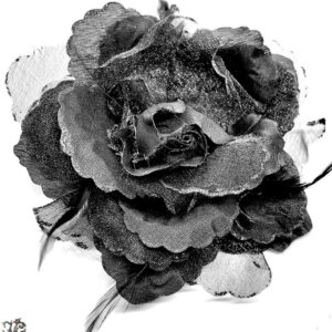 Fekete rózsa virágos kitűző hajgumi