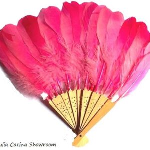 Bambusz pink tollas legyező