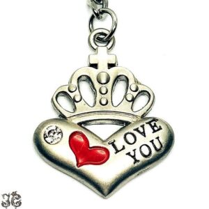 Love you korona szív kulcstartó