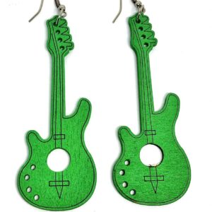 Zöld fa gitár fülbevaló