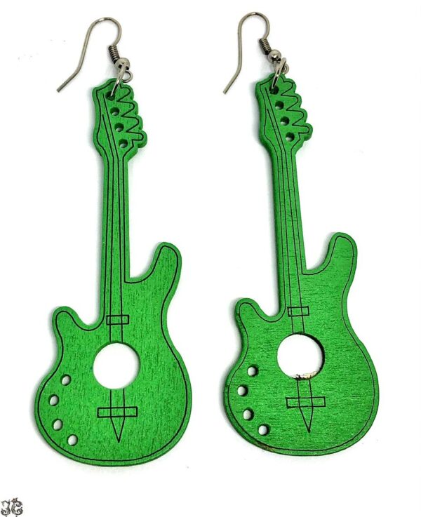 Zöld fa gitár fülbevaló