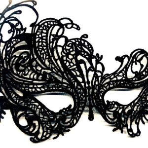 Fekete csipkés barokk szem maszk álarc
