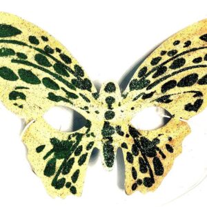 Sárga zöld csillámos pillangó maszk