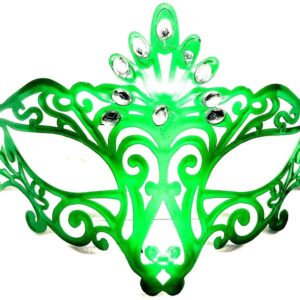 Zöld csipkés köves maszk