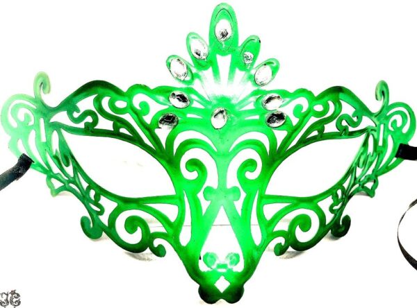 Zöld csipkés köves maszk