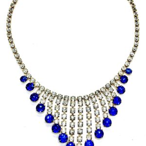 Kék ékszer köves arany indiai nyaklánc