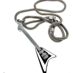 Fekete fehér gitár medálos kígyó nyaklánc